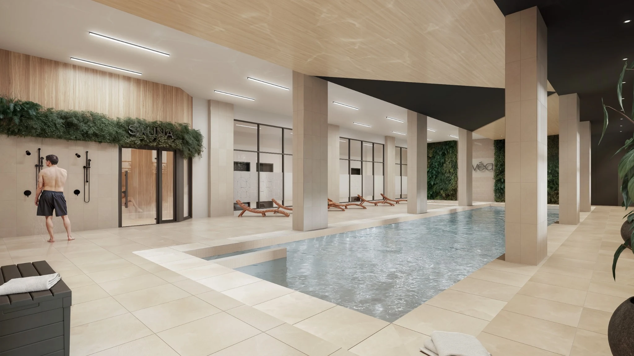 Indoor pool, spa and sauna